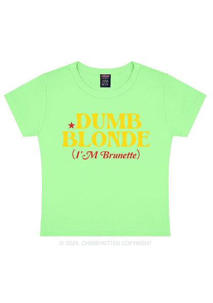 Dumb Blonde Brunette Y2K Baby Tee Cherrykitten