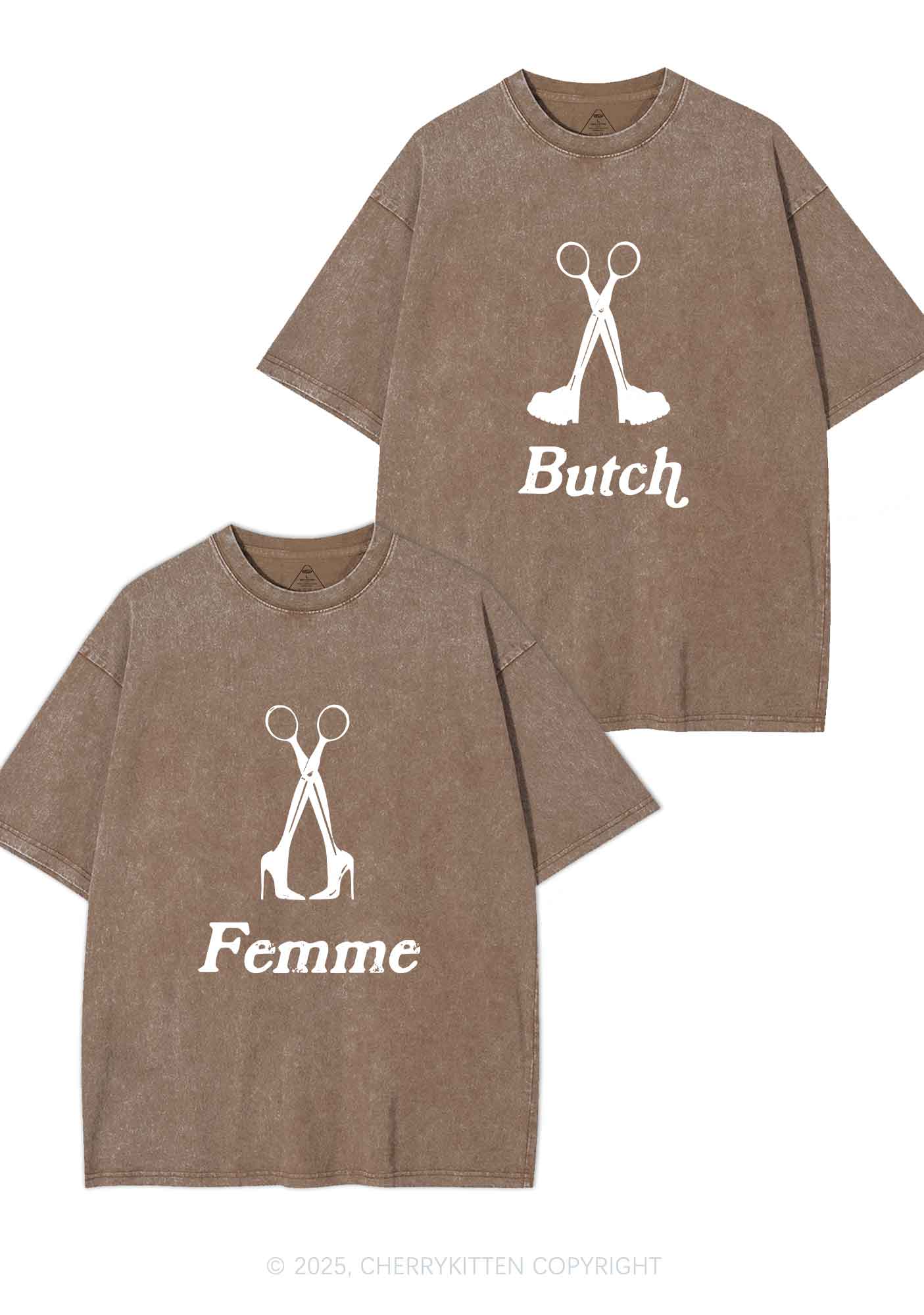 Femme Butch Scissors Y2K Valentine's Day Washed Tee Cherrykitten