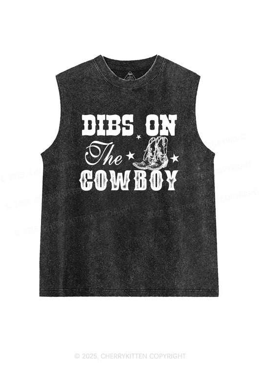 Dibs On The Cowboy Y2K Washed Muscle Tank Cherrykitten