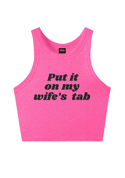 Put It On My Wifes Tab Pride Y2K Crop Tank Top Cherrykitten