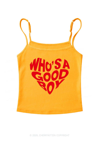 Whos A Good Boy Valentine's Day Y2K Spaghetti Strap Cami Cherrykitten
