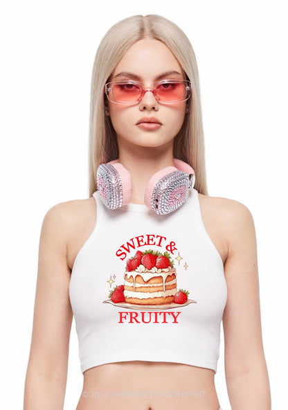 Sweet And Fruity Cake Y2K Crop Tank Top Cherrykitten