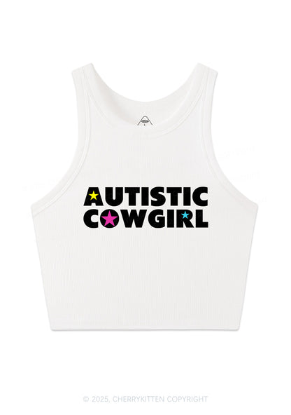 Autistic Cowgirl Y2K Crop Tank Top Cherrykitten
