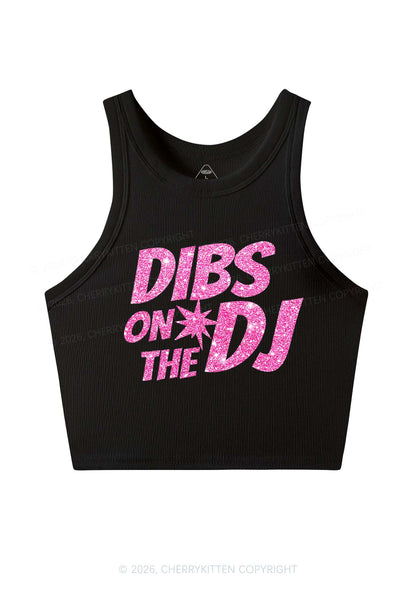 Glitter Dibs On The DJ Y2K Crop Tank Top Cherrykitten