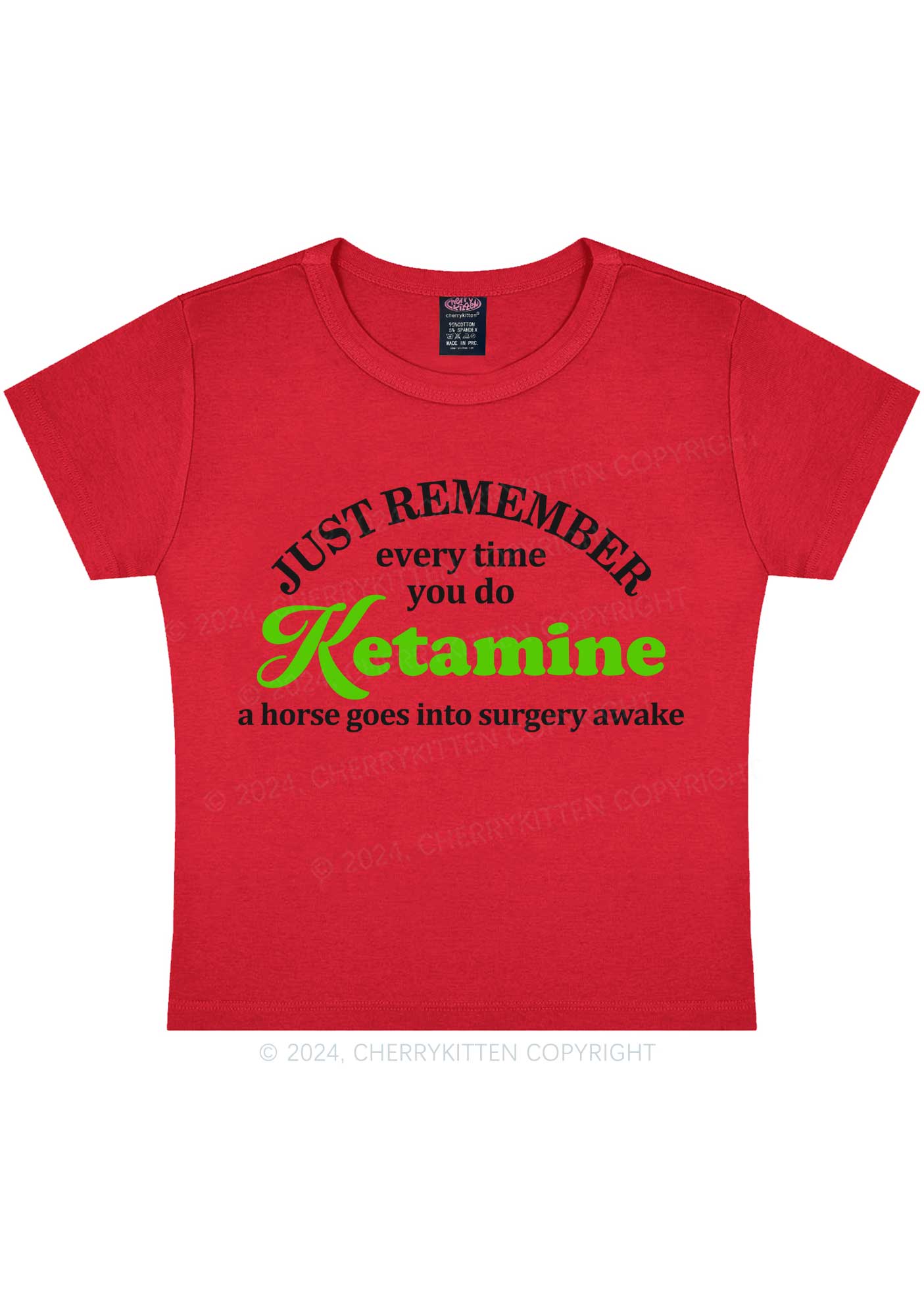 Just Remember K Horse Y2K Baby Tee Cherrykitten