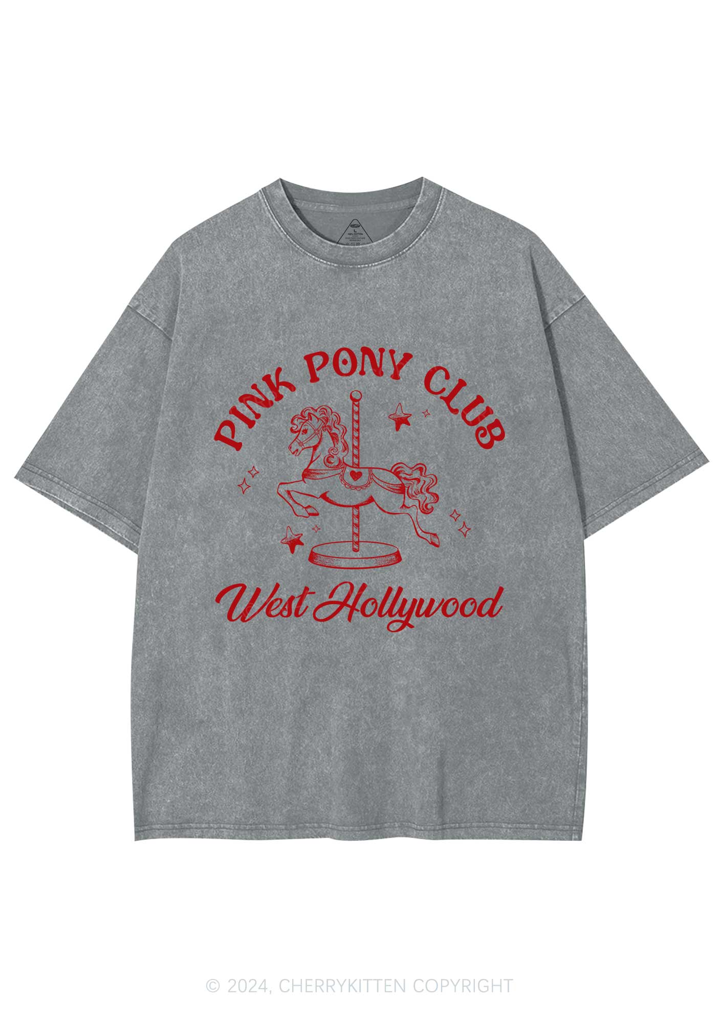 Pink West Hollywood Y2K Washed Tee Cherrykitten