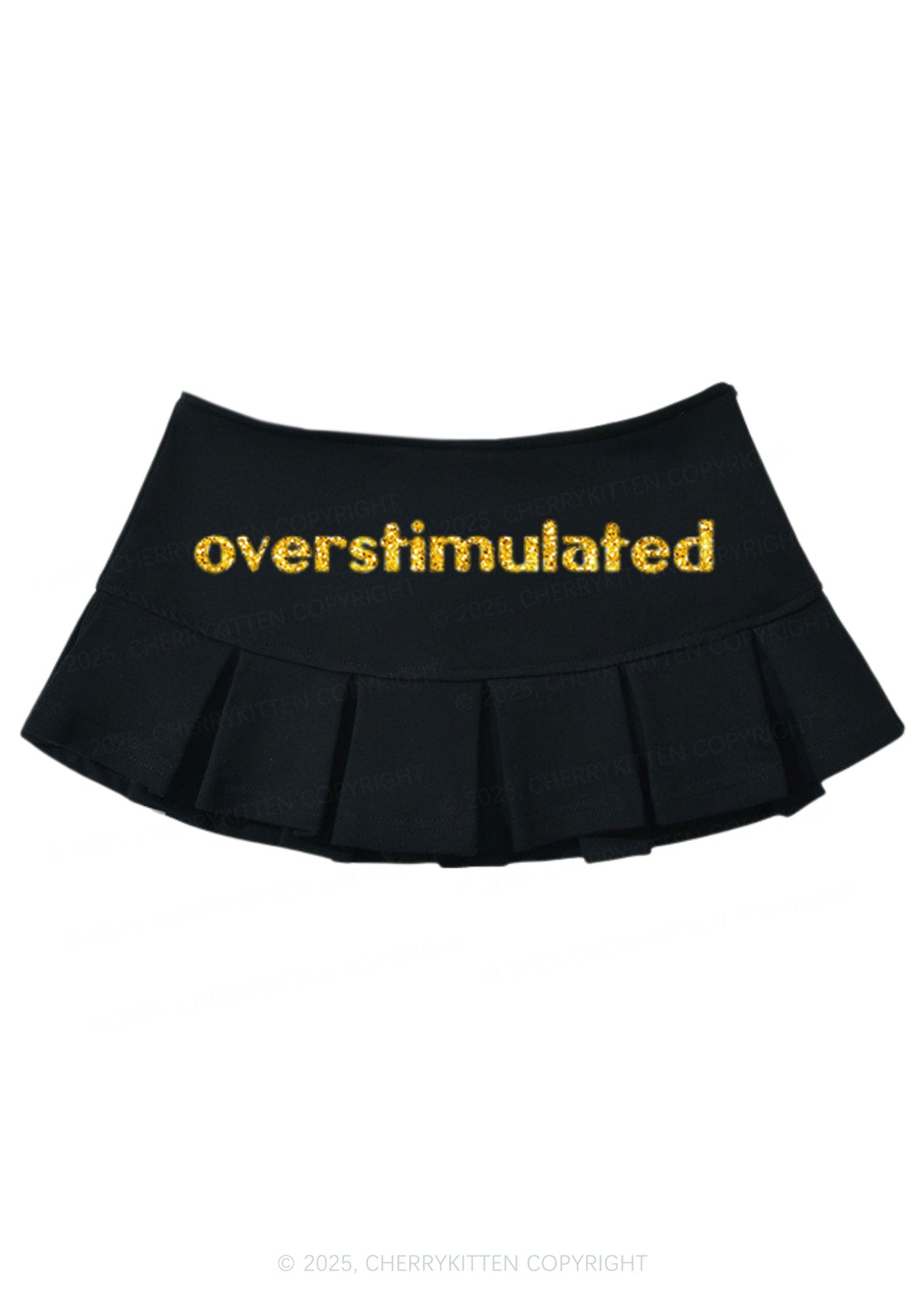 Glitter Overstimulated Y2K Mini Pleated Skirts Cherrykitten