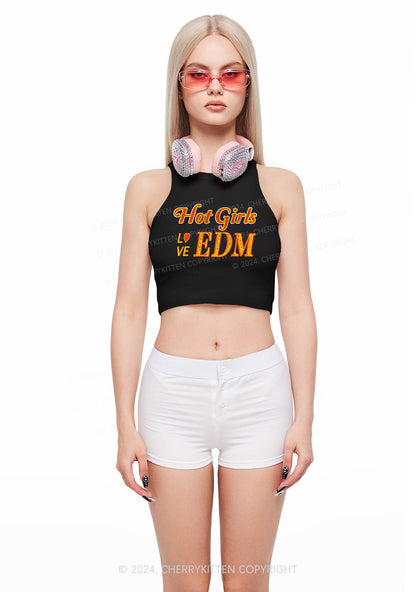 Hot Girls Love Edm Y2K Crop Tank Top Cherrykitten