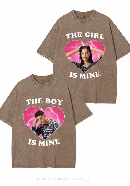 Custom Boy Girl Is Mine Y2K Valentine's Day Washed Tee Cherrykitten