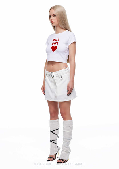 Hug A Dyke Y2K Baby Tee Cherrykitten