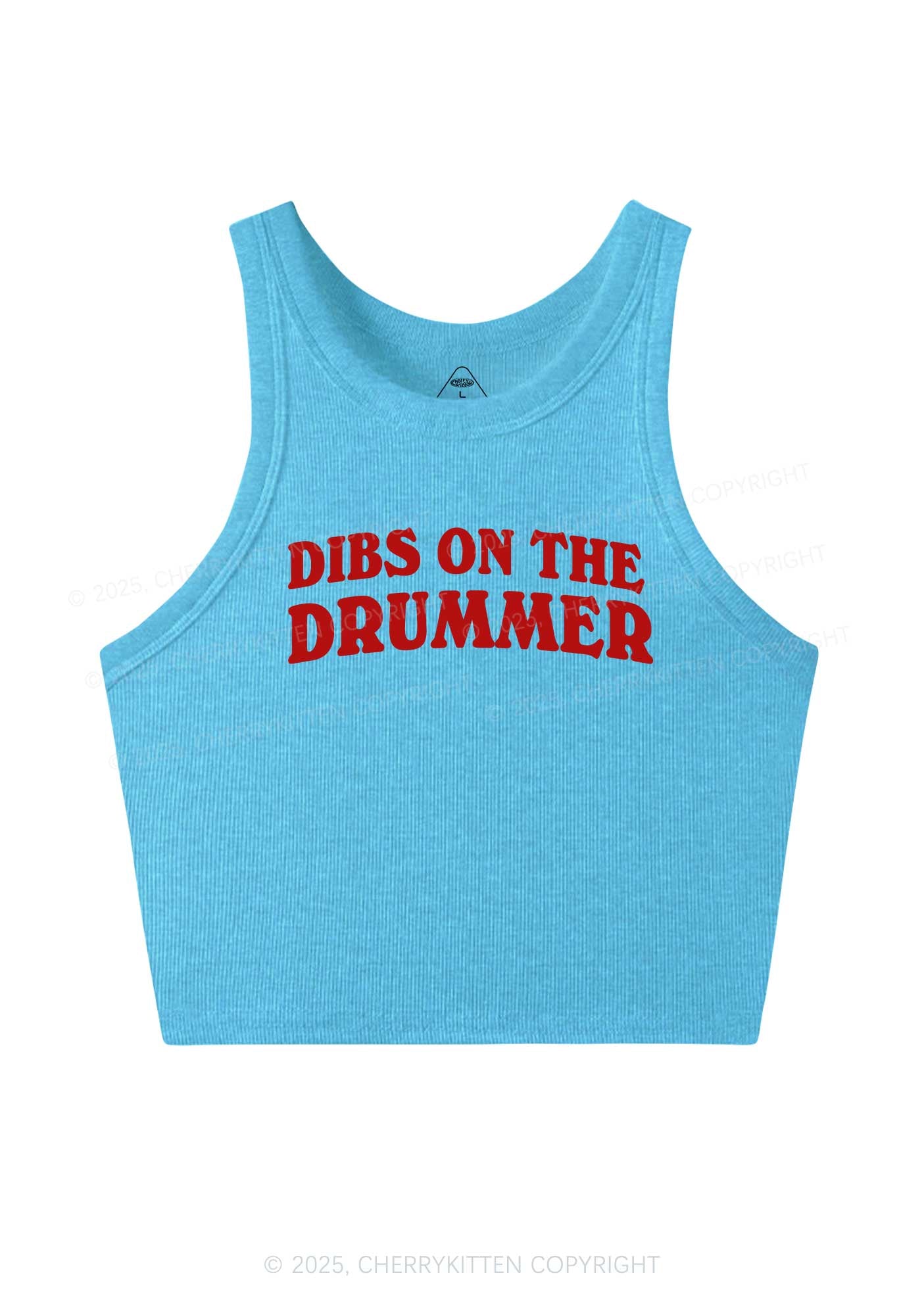 Dibs On The Drummer Y2K Crop Tank Top Cherrykitten