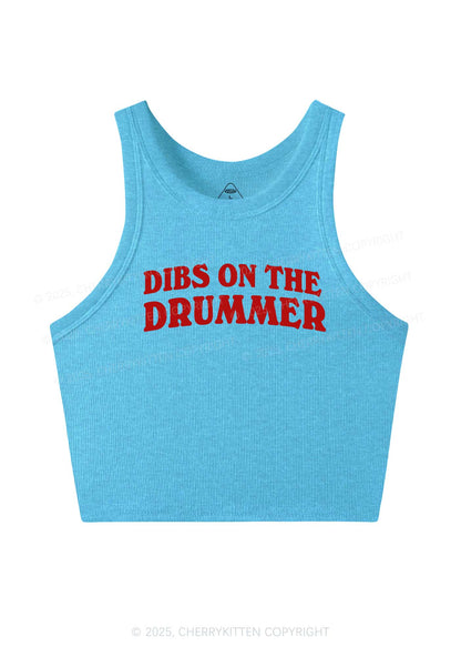 Dibs On The Drummer Y2K Crop Tank Top Cherrykitten