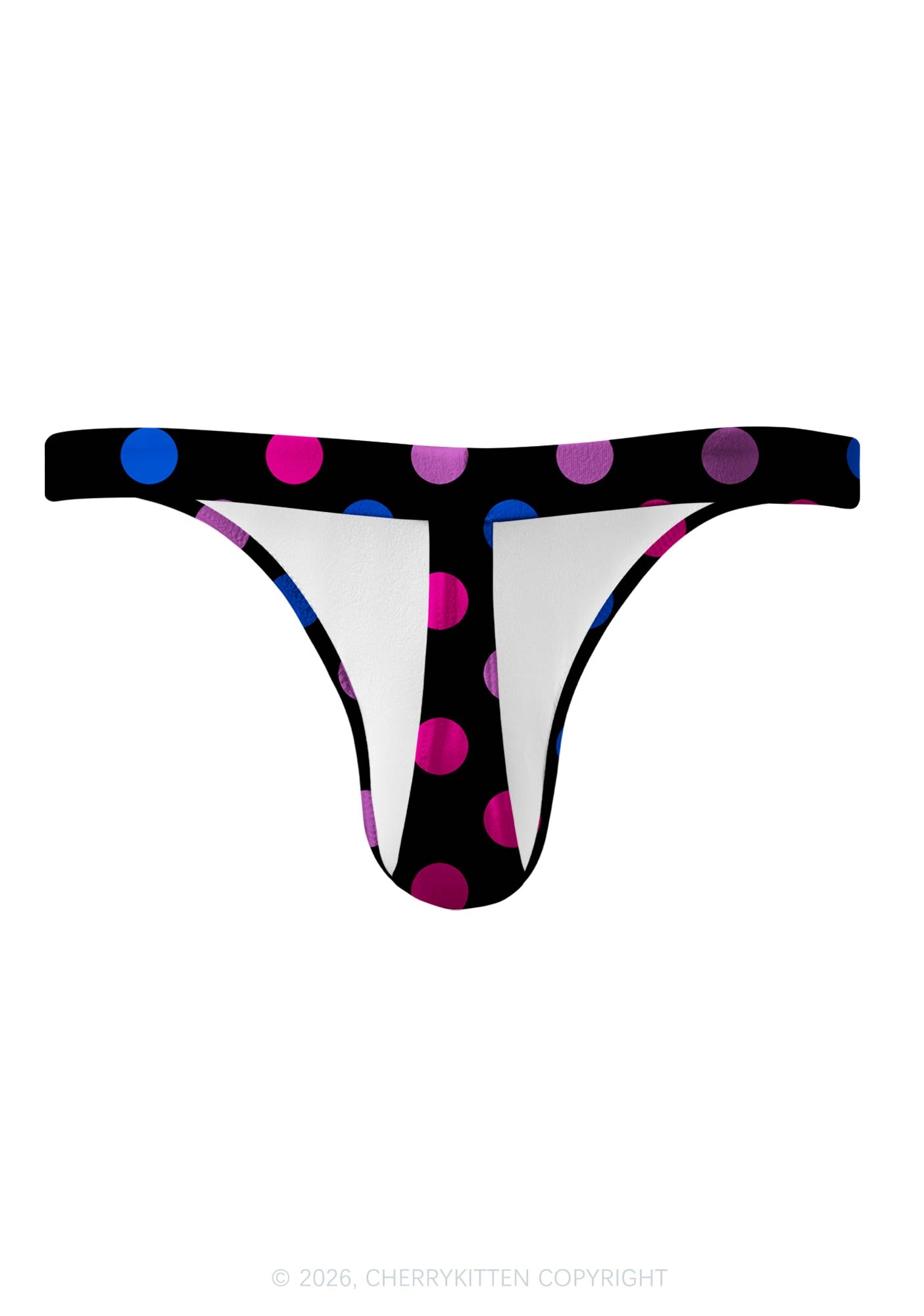 Bisexual Dots On Black Pride Y2K Print Men Thong Cherrykitten