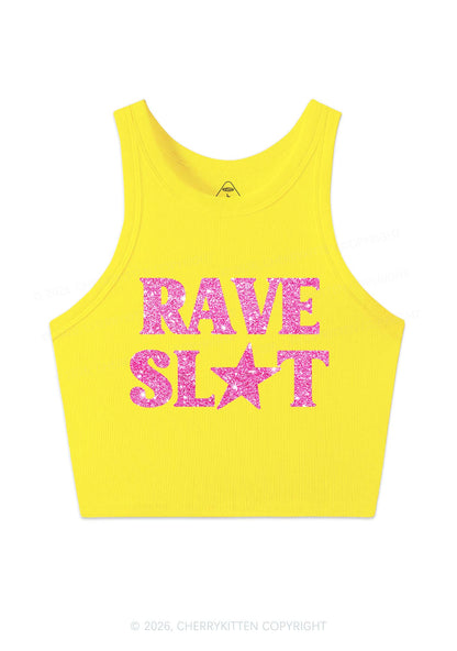 Glitter Rave Slxt Y2K Crop Tank Top Cherrykitten