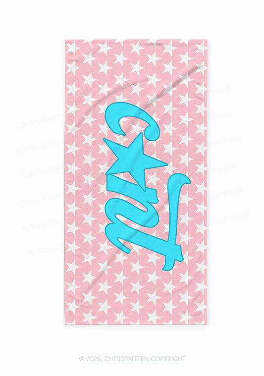 Blue Cxxt Star Y2K Beach Towel Cherrykitten