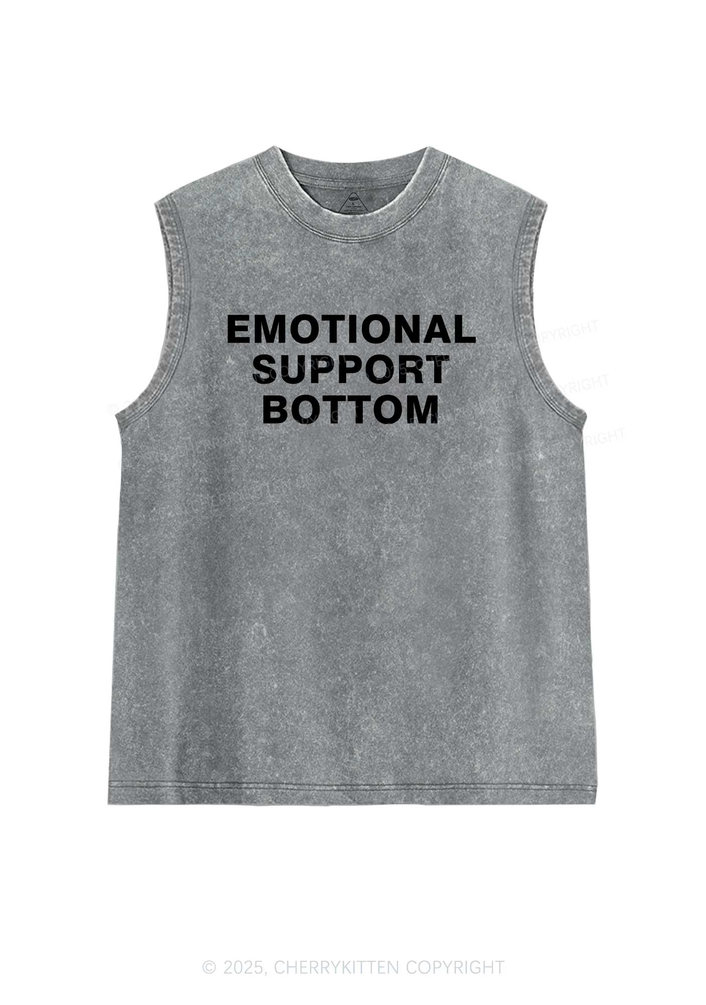 Emotional Support Bottom Pride Y2K Washed Muscle Tank Cherrykitten
