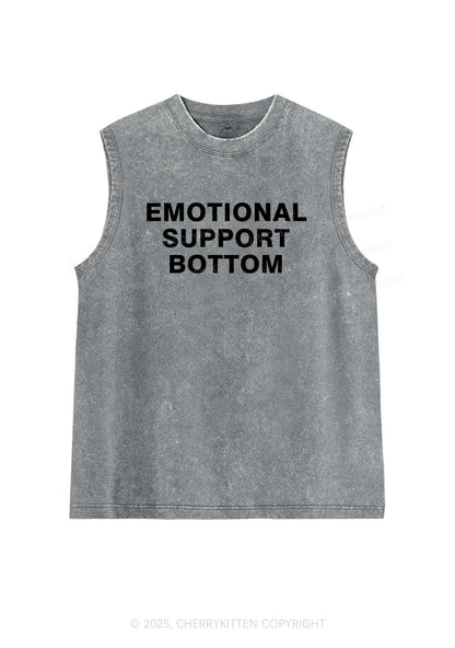 Emotional Support Bottom Pride Y2K Washed Muscle Tank Cherrykitten