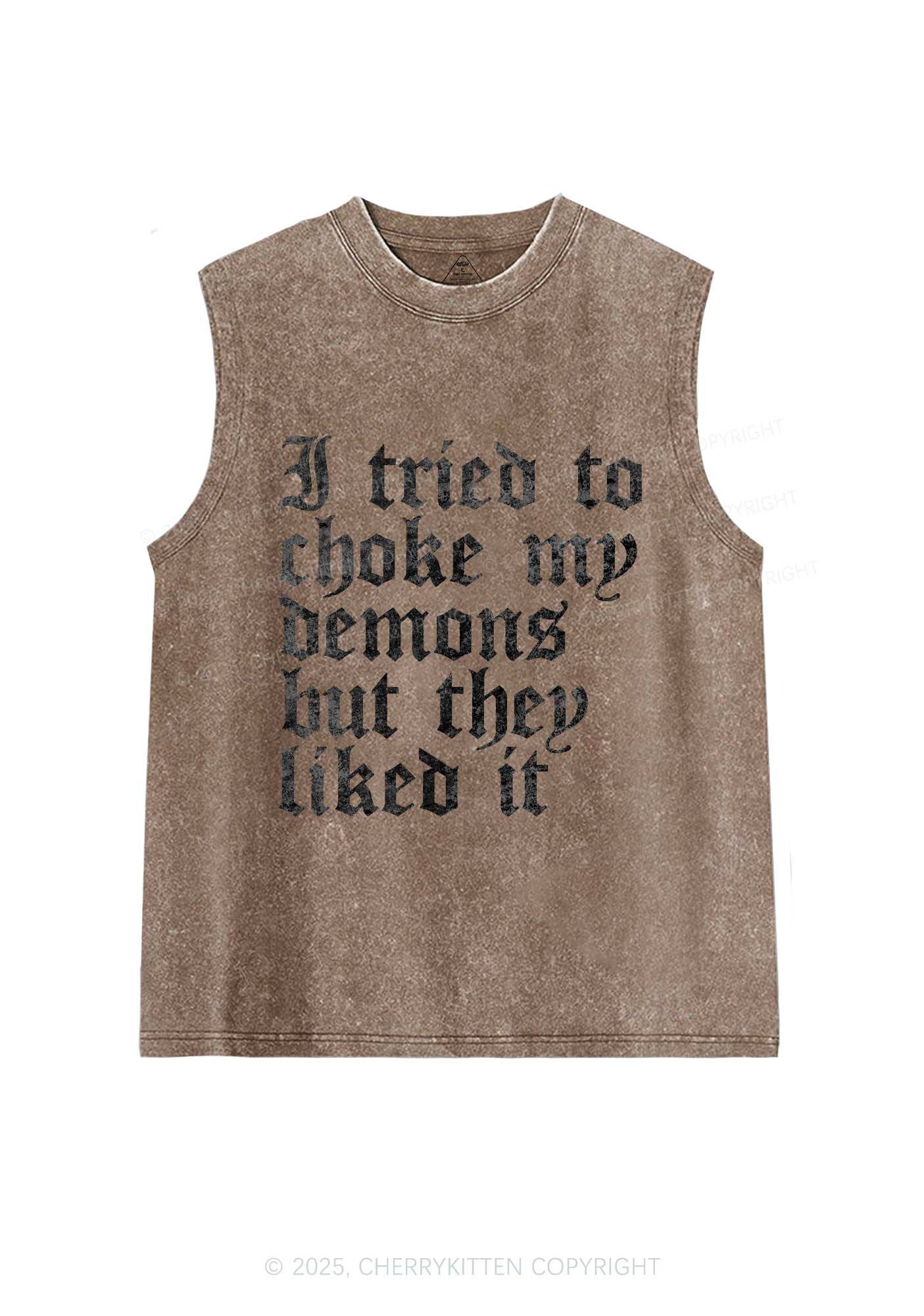 Halloween Choke Demons They Liked Y2K Washed Muscle Tank Cherrykitten