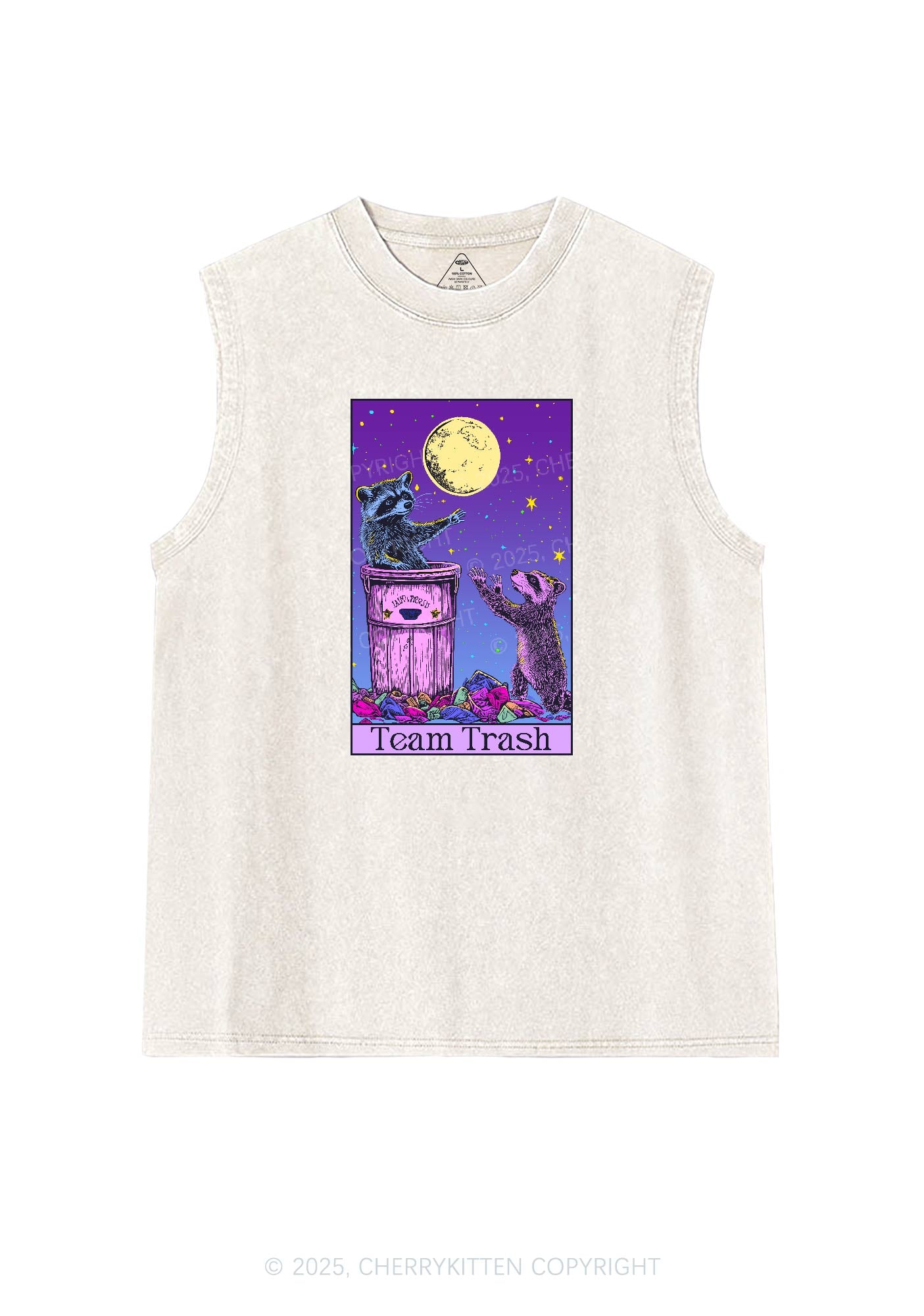 Team Trash Y2K Washed Tank Cherrykitten