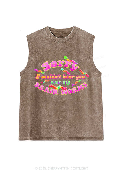 Brain Worms Y2K Washed Muscle Tank Cherrykitten