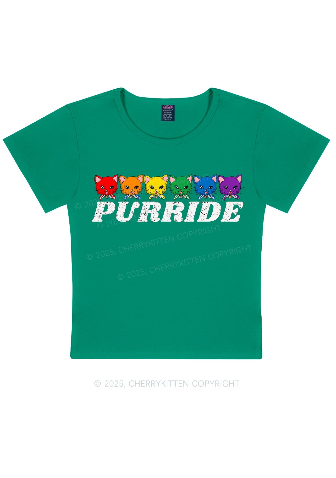 Purride Cat Pride Y2K Baby Tee Cherrykitten