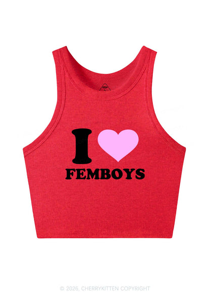 I Love Femboys Pride Y2K Crop Tank Top Cherrykitten