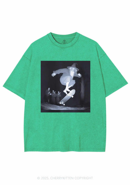 Skating Wizard Y2K Shirts Washed Tee Cherrykitten