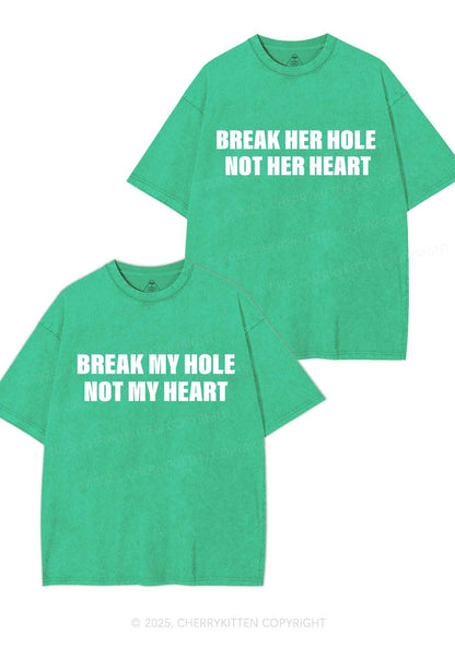 Break Hole Not Heart Y2K Valentine's Day Washed Tee Cherrykitten
