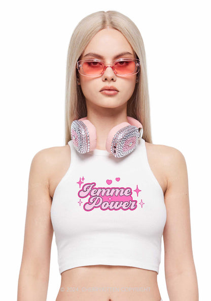 Femme Power Y2K Crop Tank Top Cherrykitten