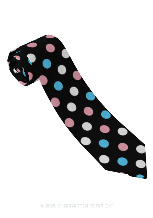 Trans Dots Pride Y2K Necktie Cherrykitten