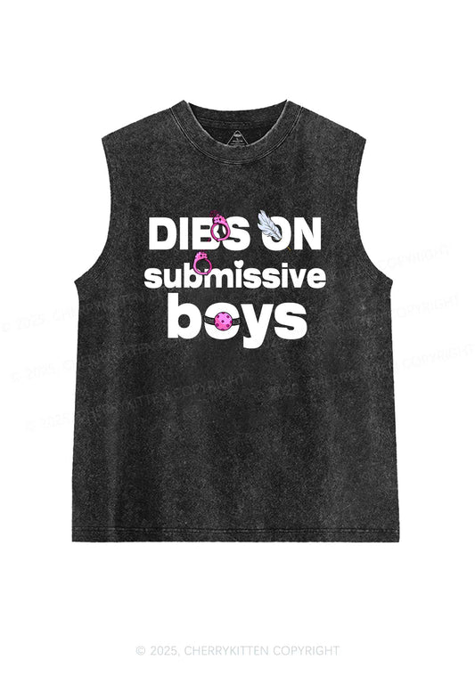 Dibs On S Boys Y2K Washed Muscle Tank Cherrykitten