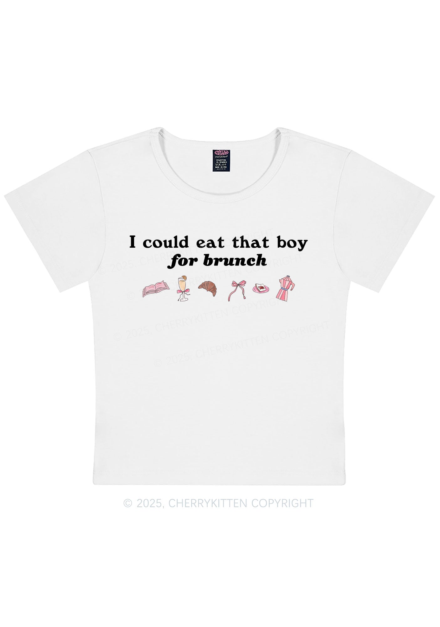 Eat Boy For Brunch Y2K Baby Tee Cherrykitten