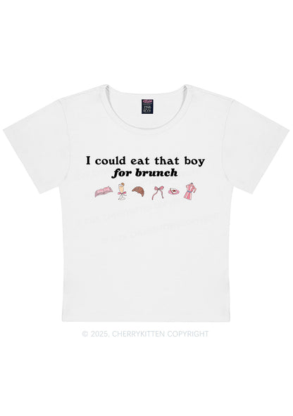 Eat Boy For Brunch Y2K Baby Tee Cherrykitten