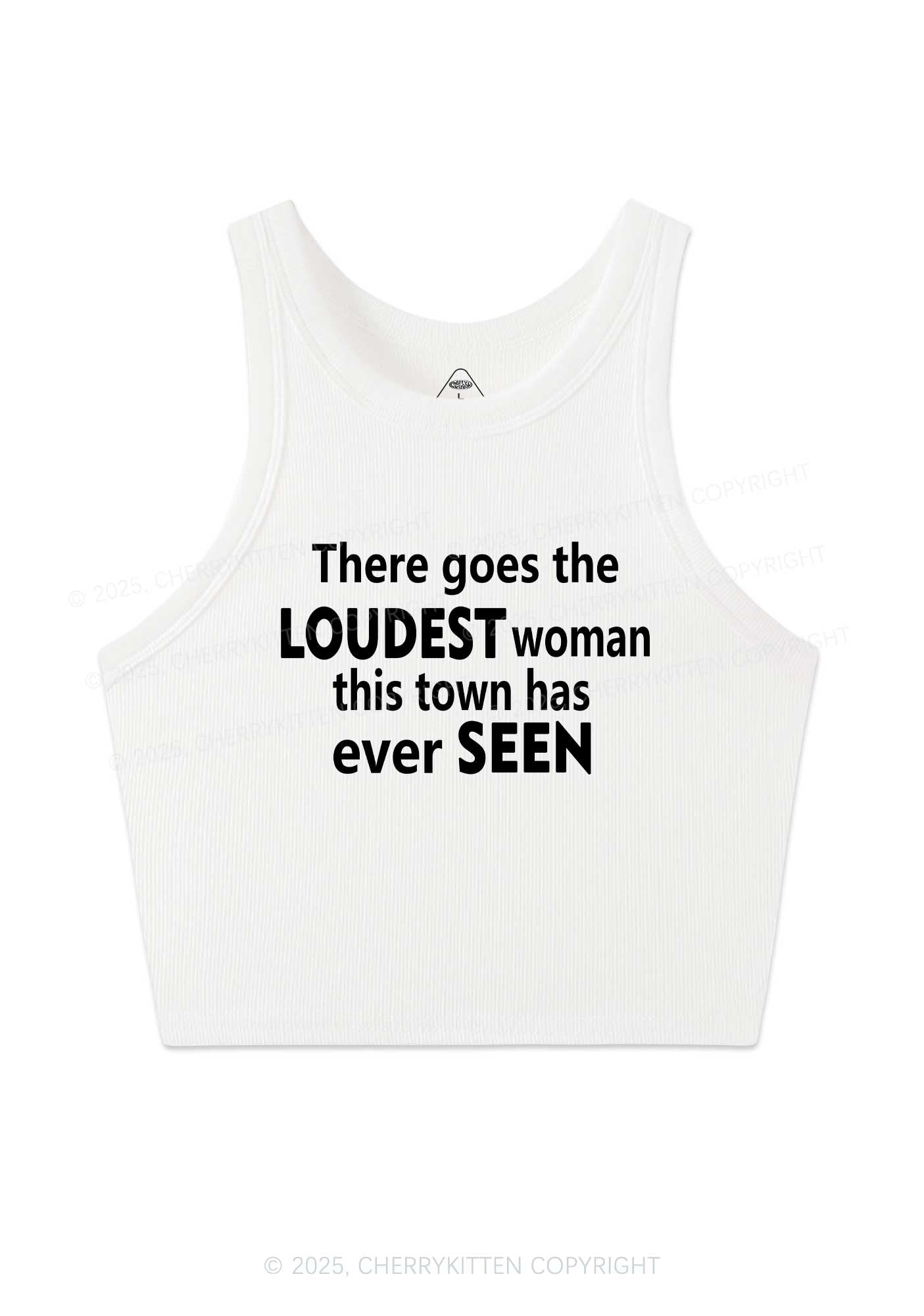 Loudest Woman This Town Y2K Crop Tank Top Cherrykitten