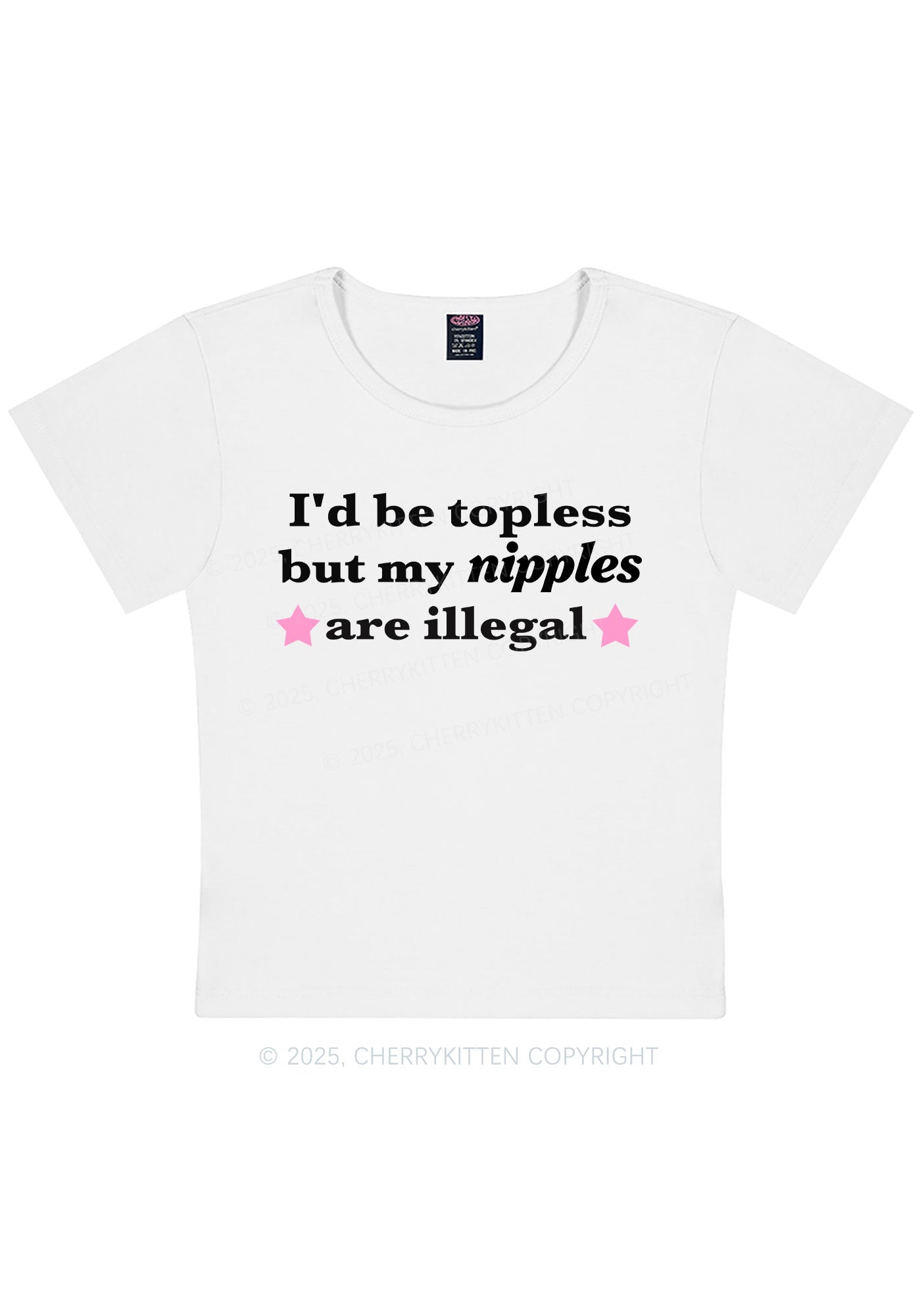 Nixxles Are Illegal Y2K Baby Tee Cherrykitten