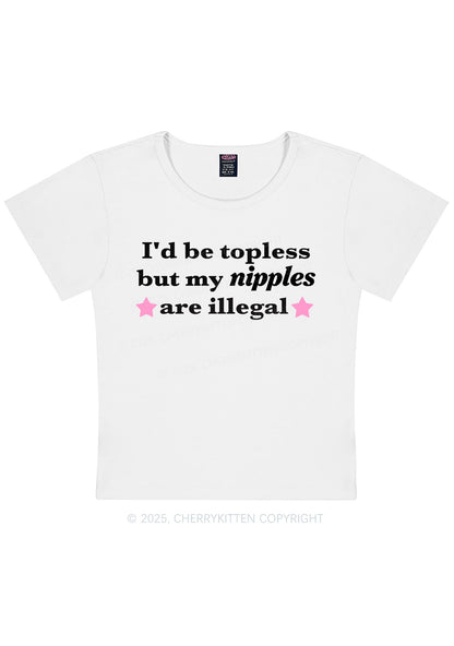 Nixxles Are Illegal Y2K Baby Tee Cherrykitten