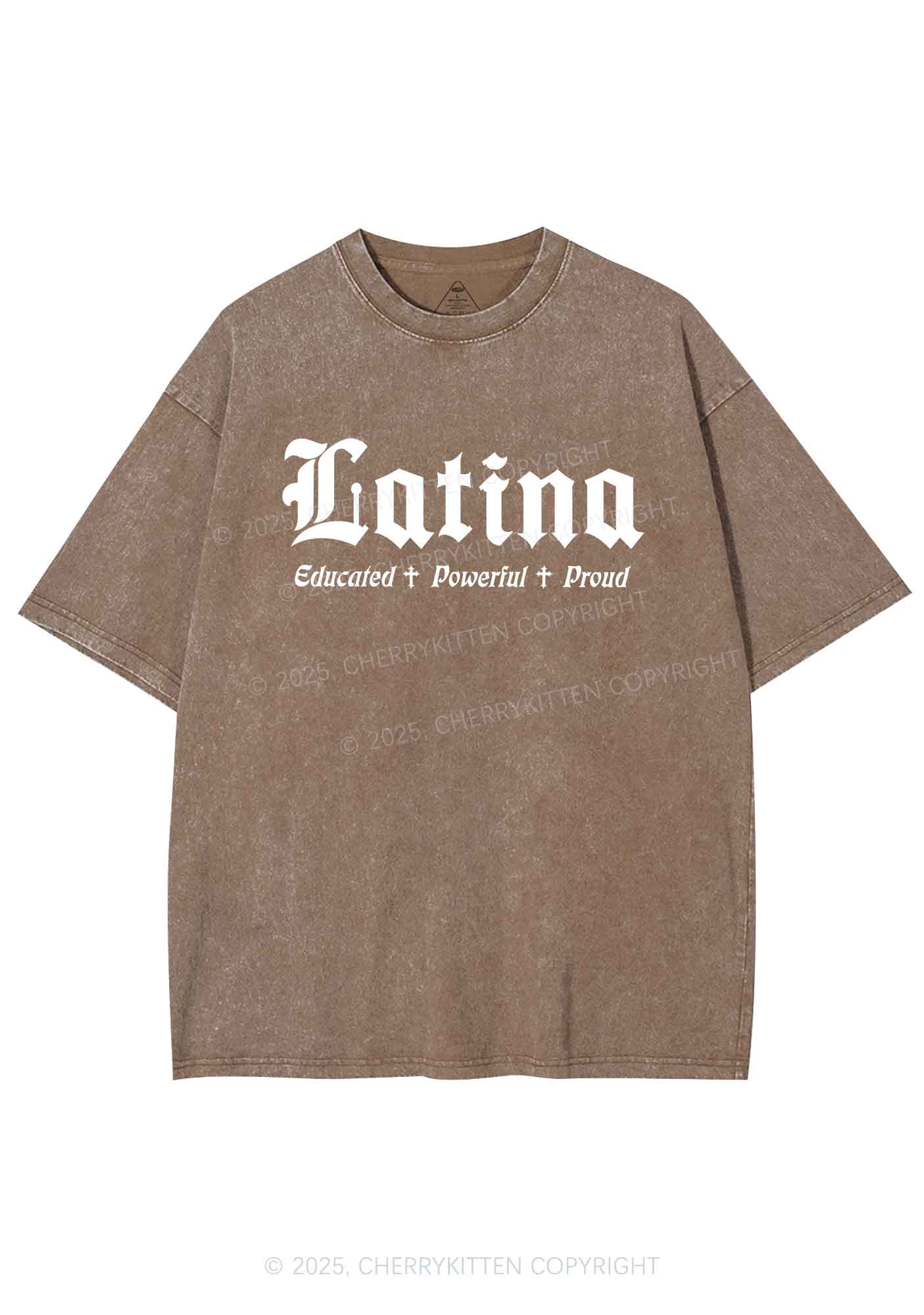 Educated Powerful Proud Latina Y2K Washed Tee Cherrykitten