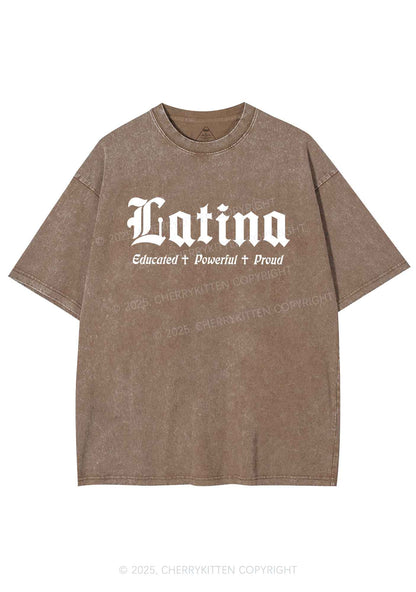 Educated Powerful Proud Latina Y2K Washed Tee Cherrykitten