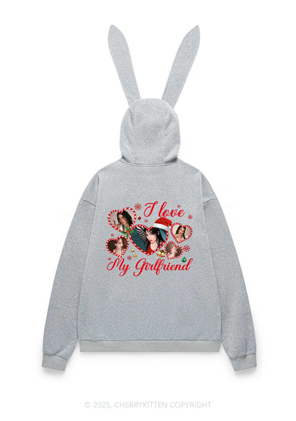 Custom Christmas I Love My GF Y2K Bunny Ear Zip Hoodie Cherrykitten