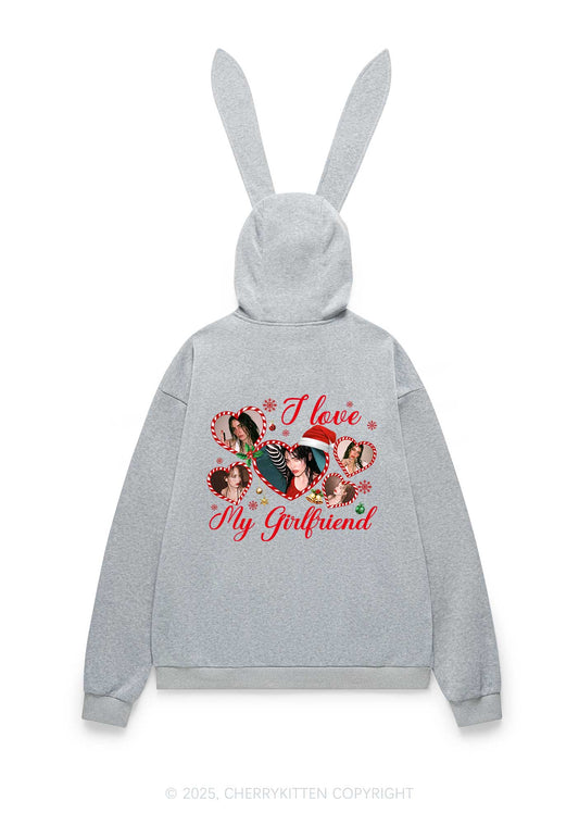 Custom Christmas I Love My GF Y2K Bunny Ear Zip Hoodie Cherrykitten
