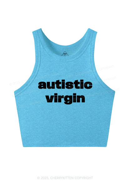 Autistic Virgin Y2K Crop Tank Top Cherrykitten