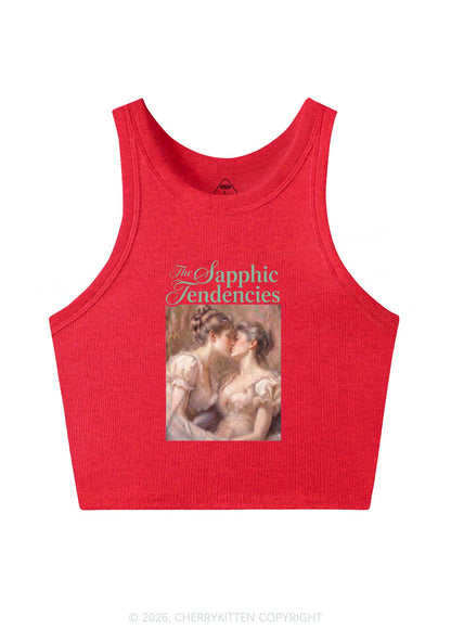 The Sapphic Tendencies Kiss Pride Y2K Crop Tank Top Cherrykitten