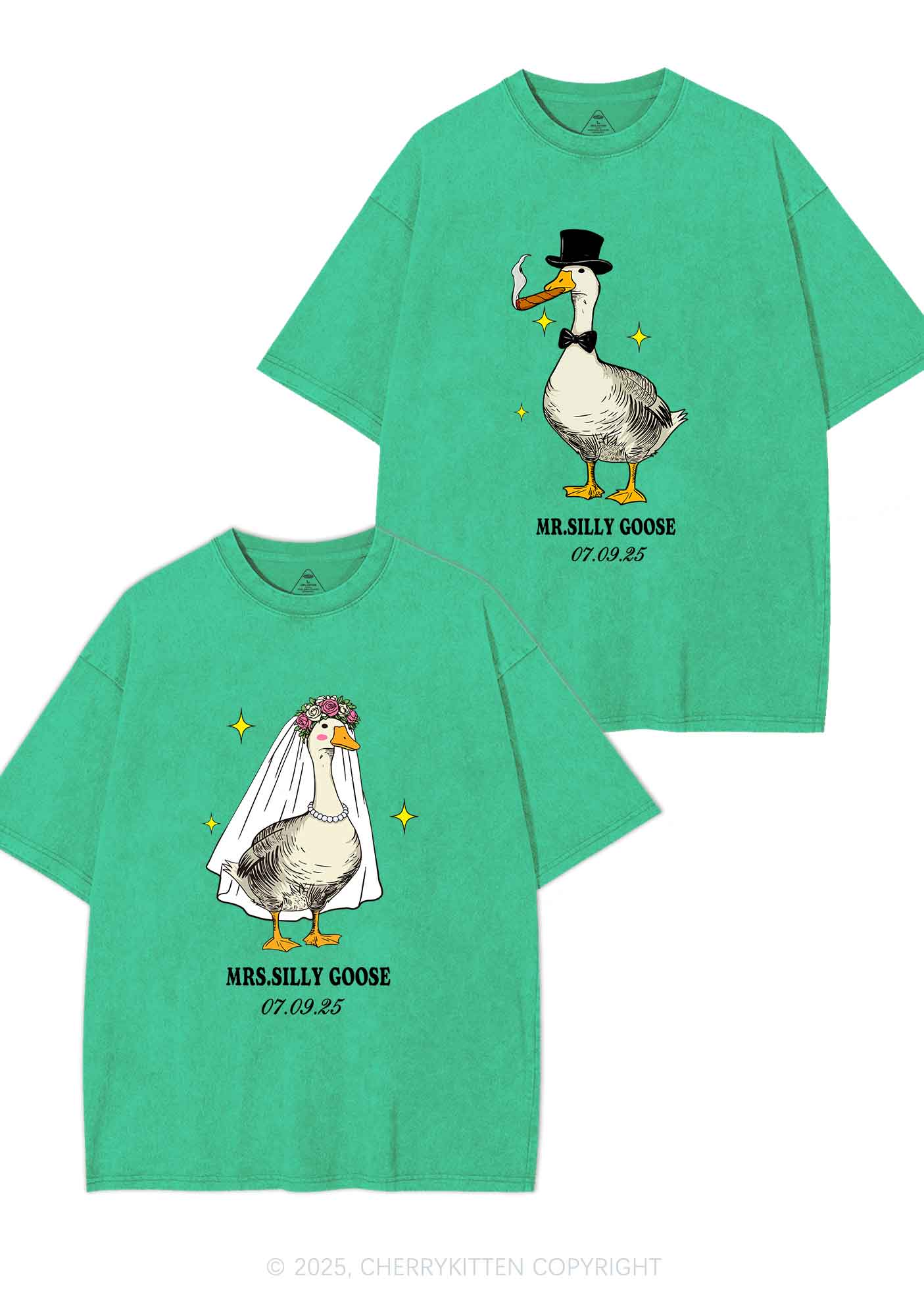 Mr Silly Goose Y2K Valentine's Day Washed Tee Cherrykitten