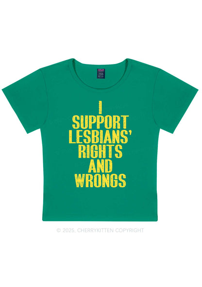 Support Lesbians Rights Pride Y2K Baby Tee Cherrykitten