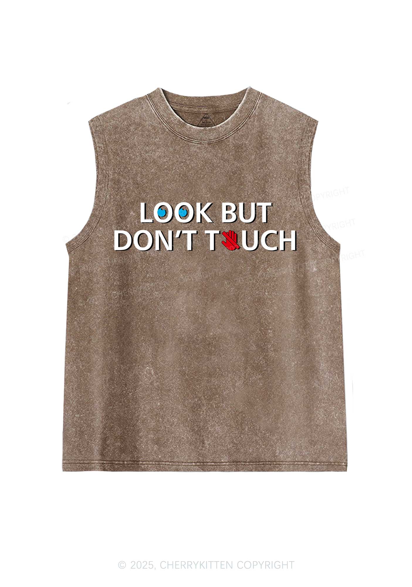 Look Dont Touch Y2K Washed Muscle Tank Cherrykitten