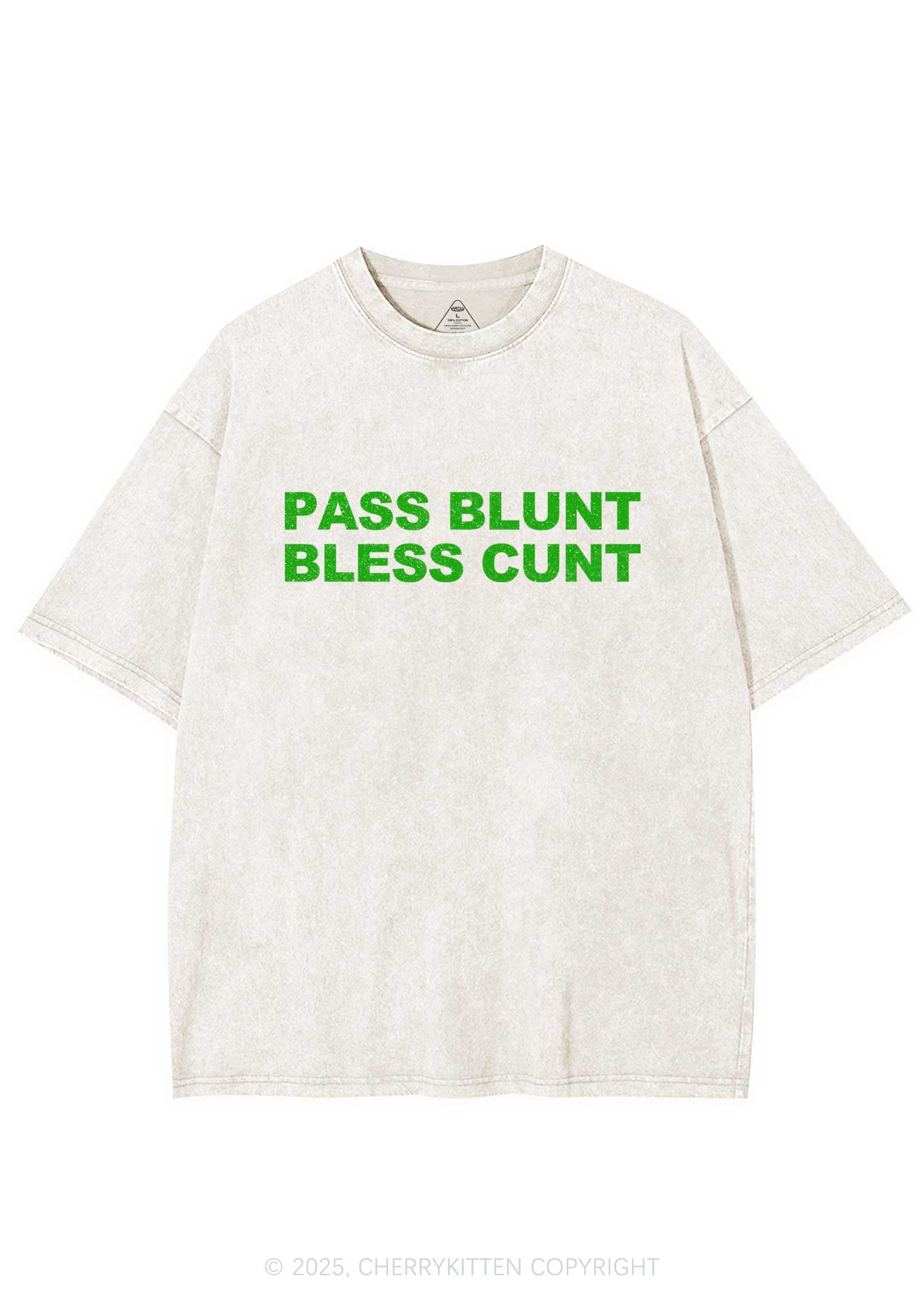 Pass Blunt Bless Cxxt Y2K Washed Tee Cherrykitten