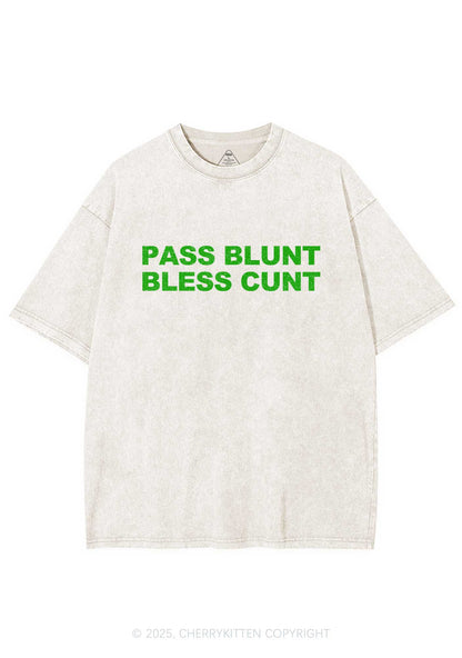 Pass Blunt Bless Cxxt Y2K Washed Tee Cherrykitten