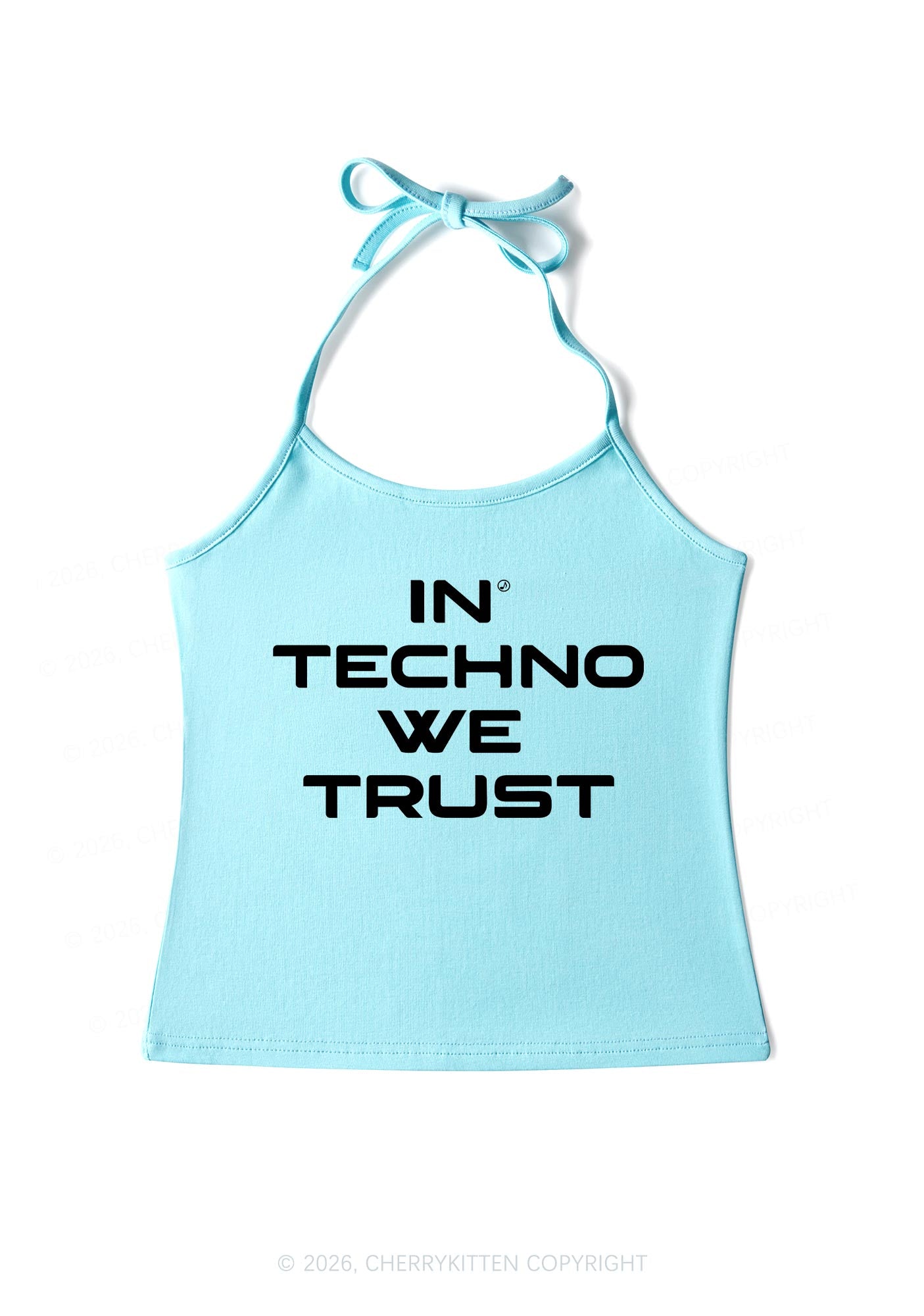 In Techno We Trust Y2K Halter Neck Cami Cherrykitten