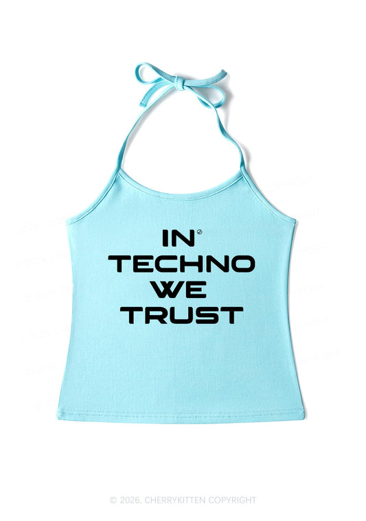 In Techno We Trust Y2K Halter Neck Cami Cherrykitten