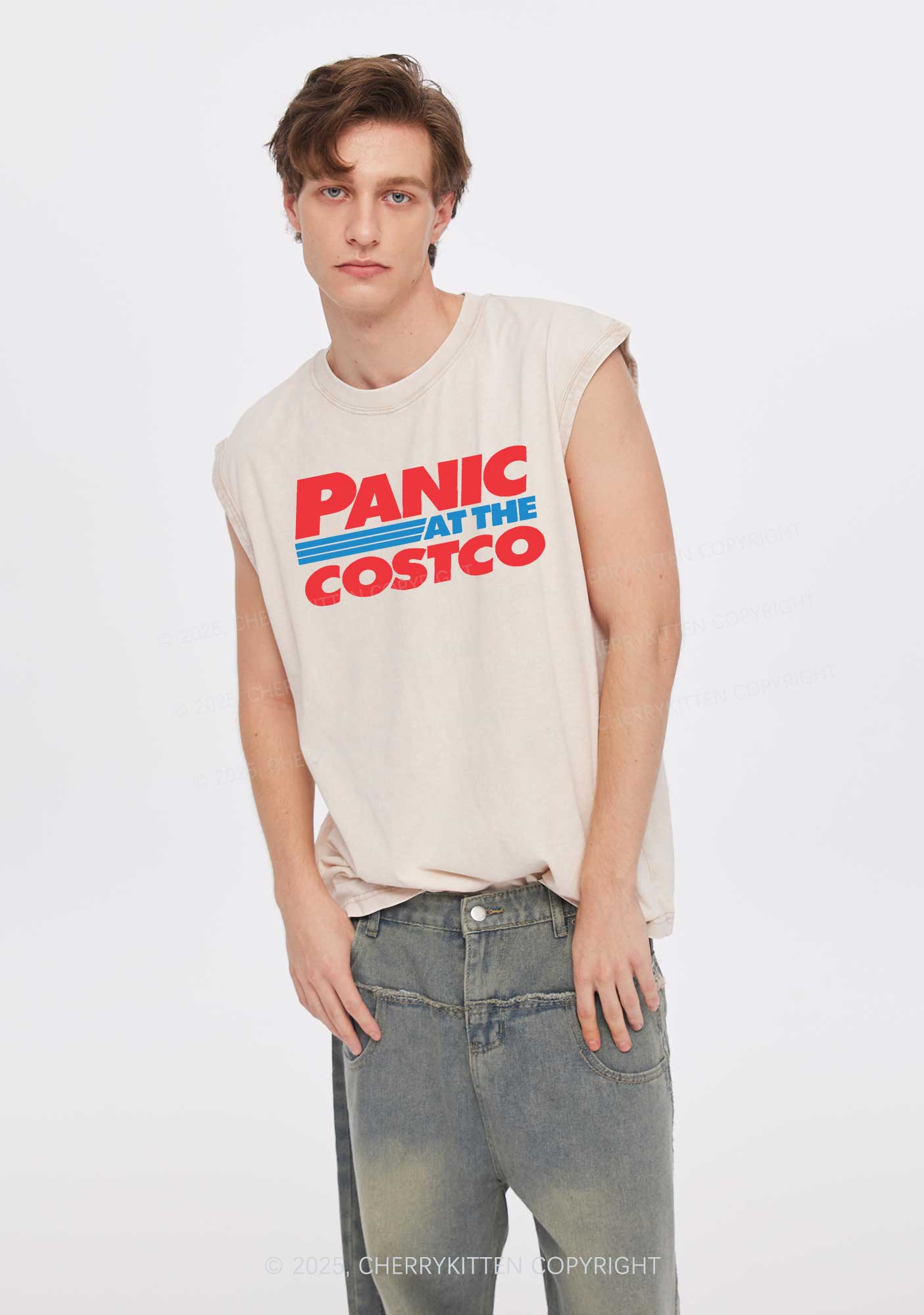 Panic Costco Y2K Washed Muscle Tank Cherrykitten